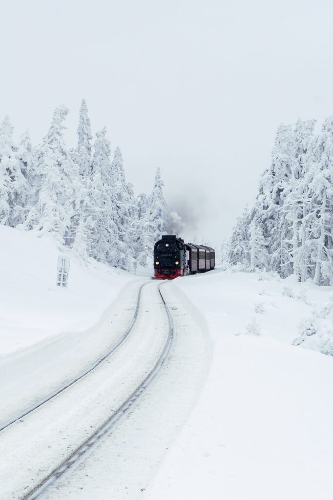 winter, train, travel, steam locomotive, nature, brocken railway, resin, tourism, rails, wernigerode, railroad, historical, nostalgia, antique car, chunks, snow, steam railway
